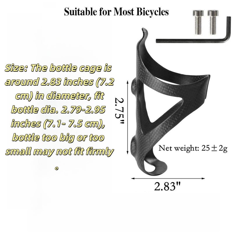 Gazeer 2 Pack Ultra-Light Full Carbon Fiber Water Bottle Cage, Bike Water Bottle Holder Brackets for Road & Mountain Bike - Image 2